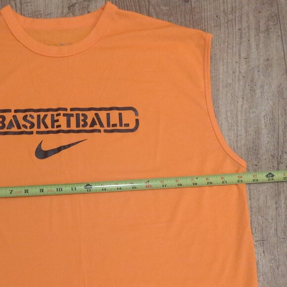 Nike Mens Large Orange Basketball Tank Top Drifit Gym Run Active - Picture 5 of 6